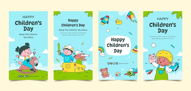 Instagram stories collection for international children's day celebration