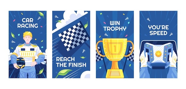 Instagram stories collection for racing tournament