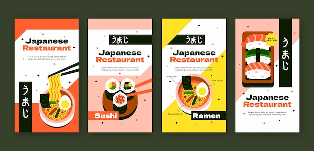 Instagram stories collection for traditional japanese restaurant