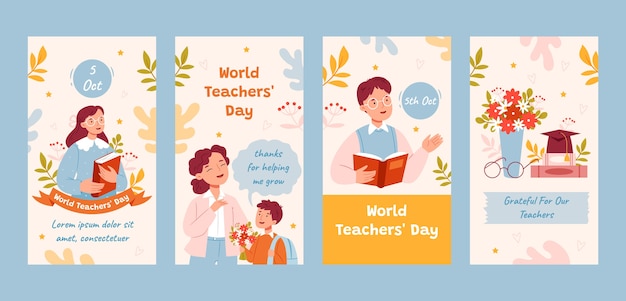 Instagram stories collection for world teacher's day celebration