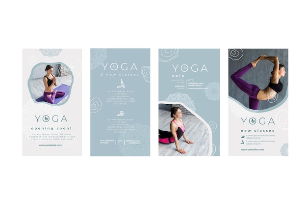 Instagram stories collection for yoga practicing