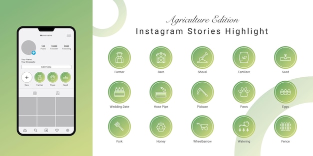 instagram stories highlight cover for agriculture