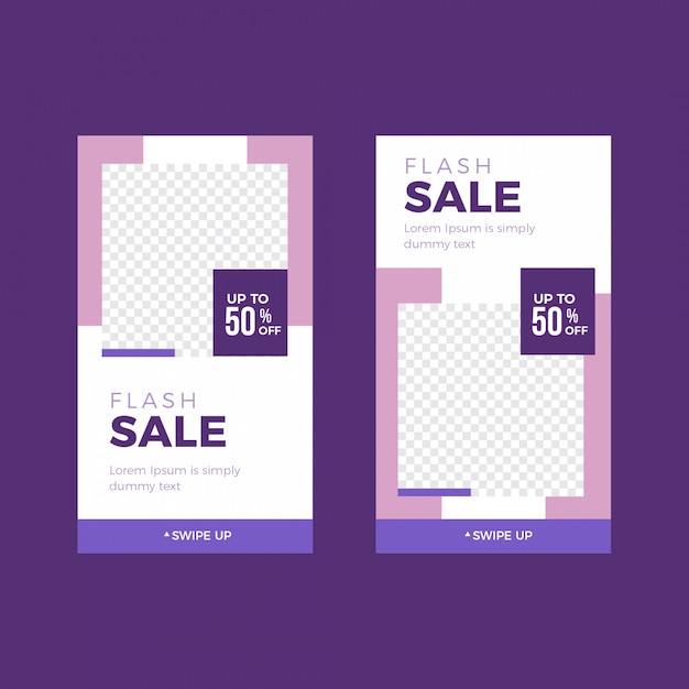 Instagram stories sale banner template gradient