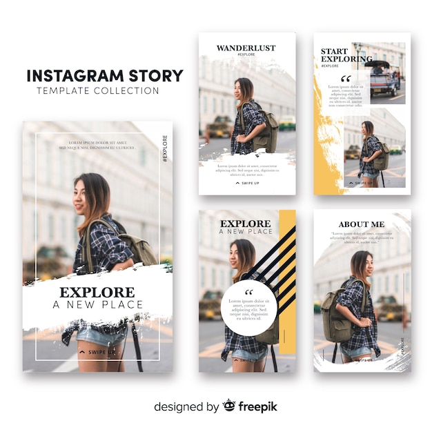 Vector instagram stories template