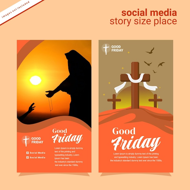 Vector instagram story design for good friday