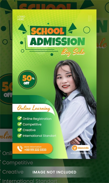 Instagram story School admission banner social media layout