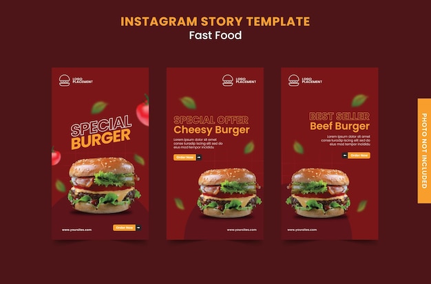 Instagram Story Template Fast Food Themed