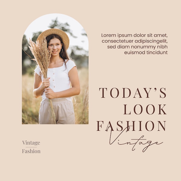 Instagram template fashion woman for social media banner or flyer post