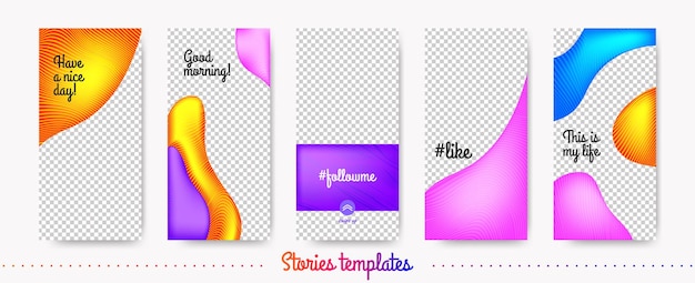 Instagtam story design with gradient fluid shapes