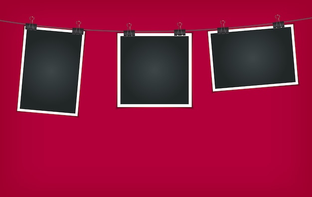 Instant Phoro Garland on Dark Red Background.