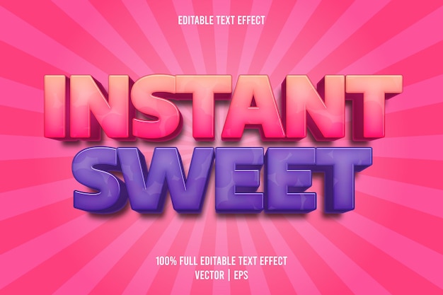 Instant sweet editable text effect cartoon style