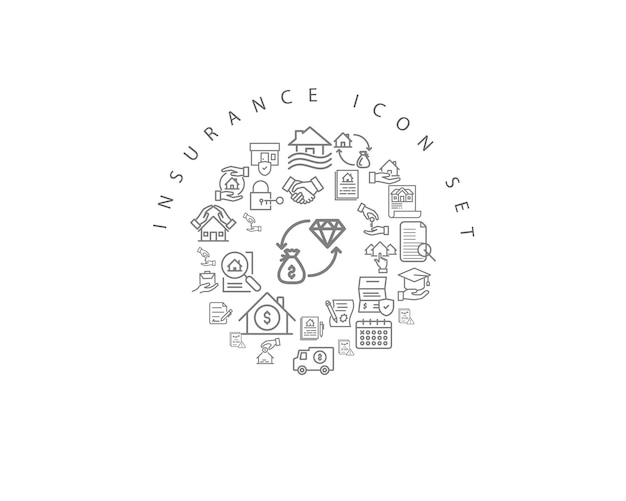 insurance icon set design