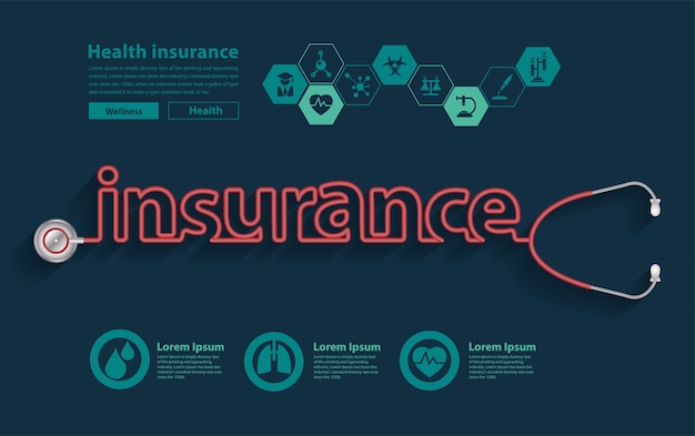 Vector insurance ideas concept stethoscope design