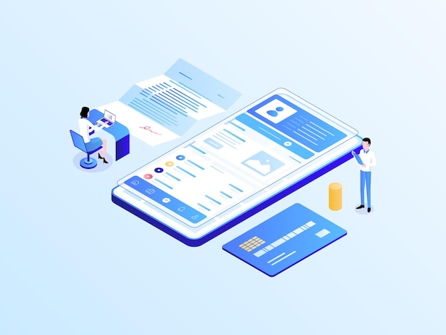 Insurance Isometric Light Gradient Illustration. Suitable for Mobile App, Website, Banner, Diagrams, Infographics, and Other Graphic Assets.