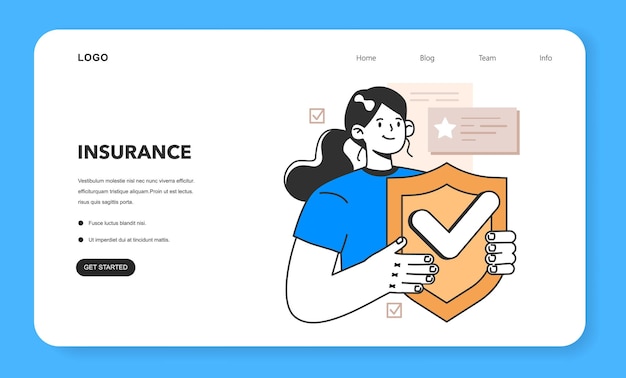 Insurance web banner or landing page Security and protection