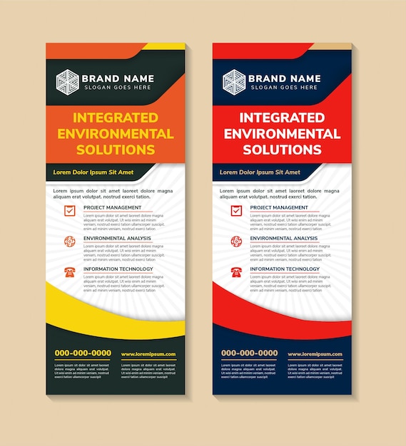 Integrated environmental solutions Business Roll Up Banner flat design template ,Abstract Geometric