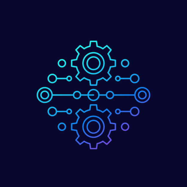 Integration or automation vector linear icon