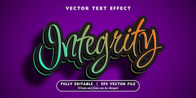 Integrity text effect with editable font style