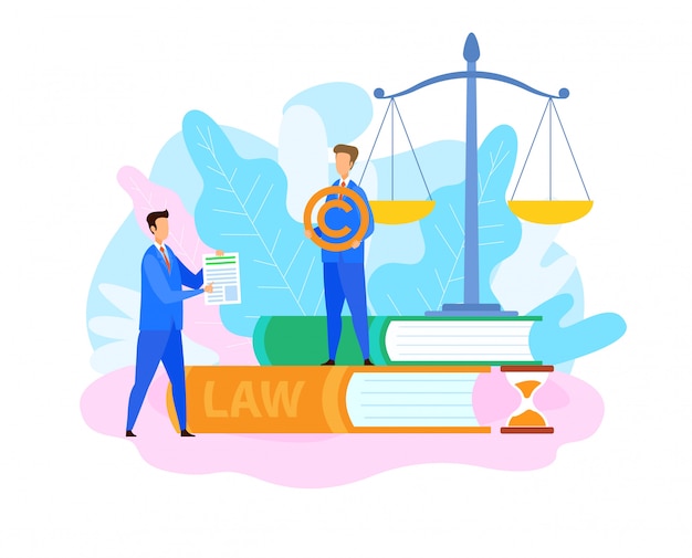 Intellectual Property Lawyer Flat Illustration