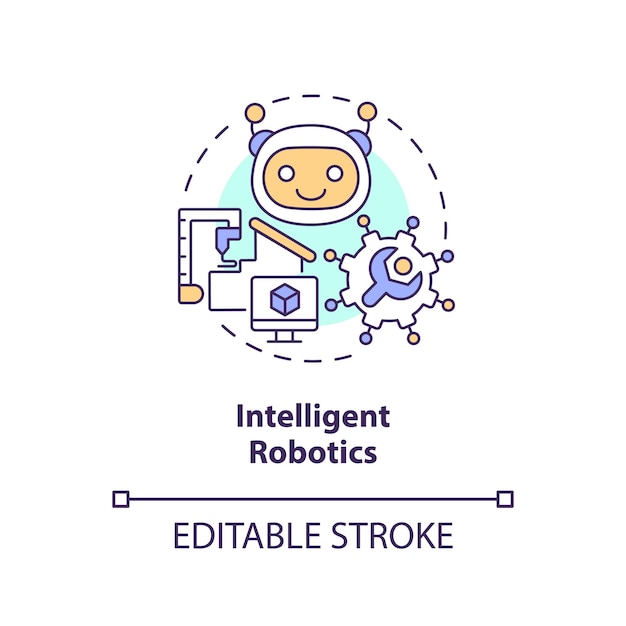 Intelligent robotics concept icon