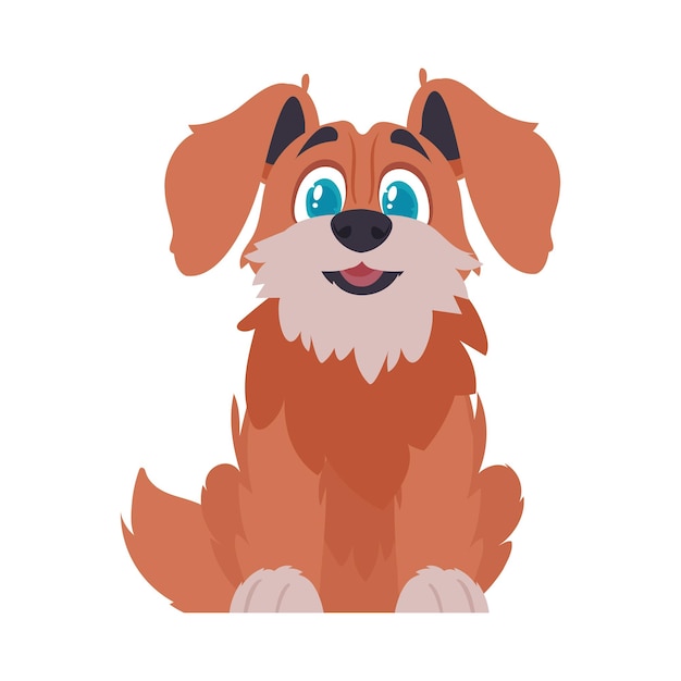 Intelligentbeat getting to be flushed canine Canine grinning Cartoon style Vector Illustration