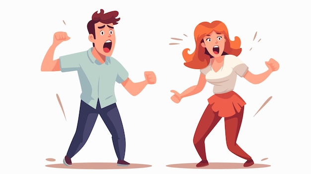 Vector intense argument and shouting vector illustration