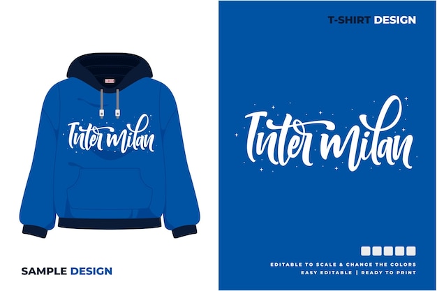 inter milan lettering sweater design