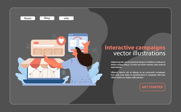 Interactive campaigns for consumer engagement engaging visual of a marketer orchestrating