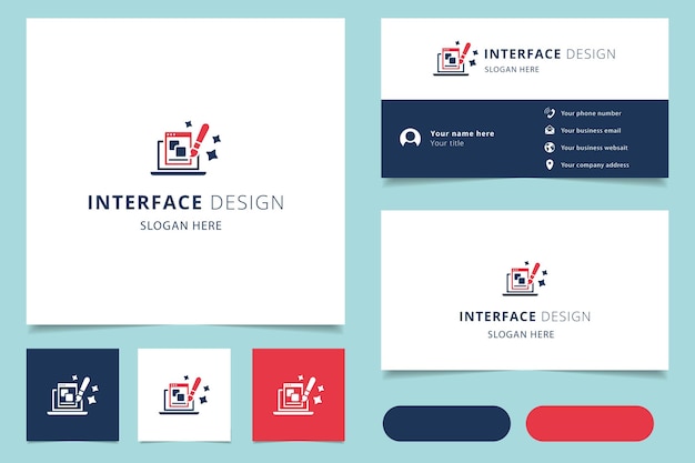 Interface design logo design with editable slogan branding