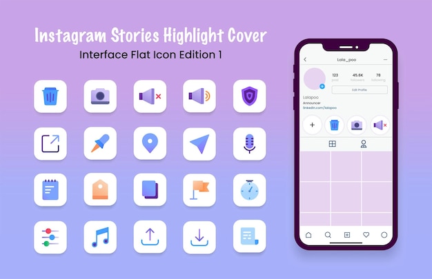 Interface instagram stories highlight covers design