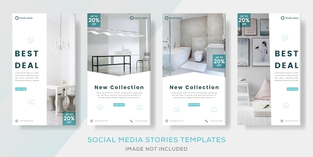 Interior banner template for social media post premium vector