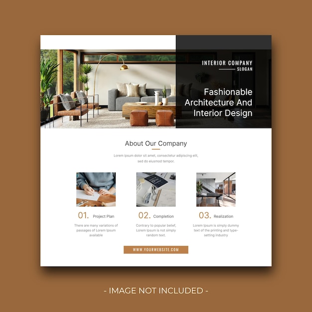 Interior design social media post template