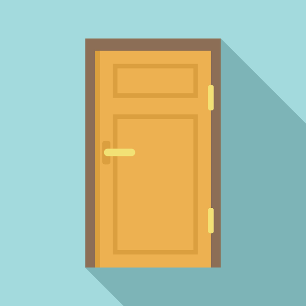 Interior door icon Flat illustration of interior door vector icon for web design