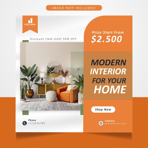 Interior furniture home social media post design