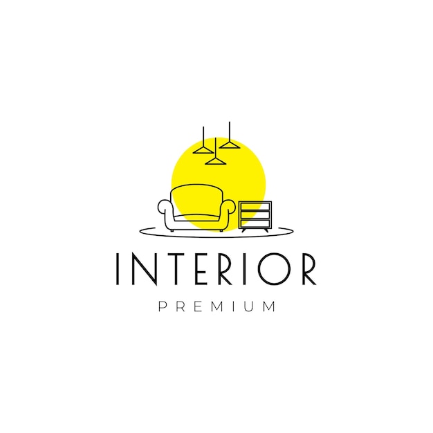 Interior furniture sofa with lighting logo design