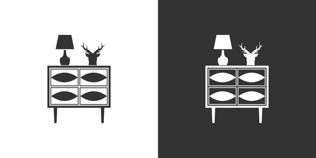 Vector interior icon isolated on black and white background vector furniture icon