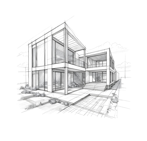 Interior sketch villa design