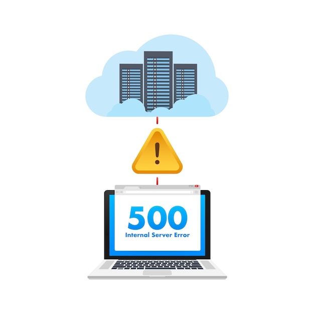 Internal Server Error Website Error 500 Vector stock illustration