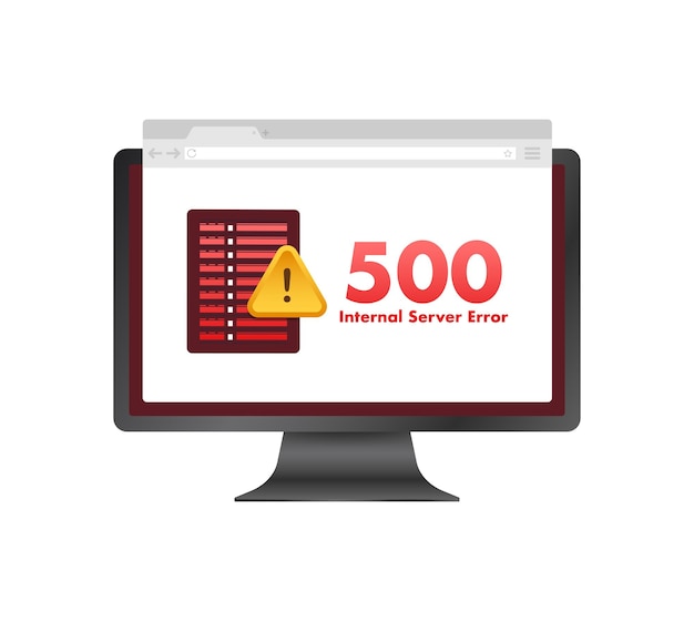 Internal Server Error Website Error 500 Vector stock illustration