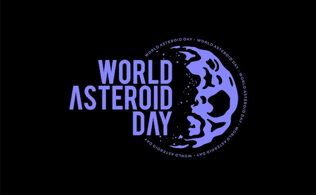 international asteroid day vector logo flat vector illustration