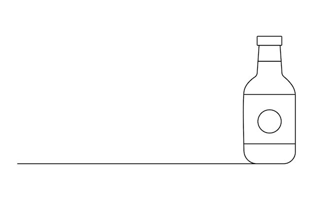 International Beer Day glass and bottle continuous one line drawing vector illustration vector