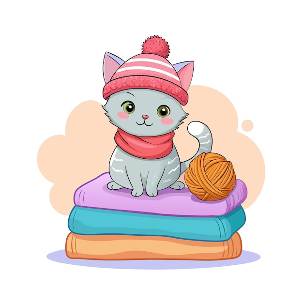 Vector international cat day concept illustration