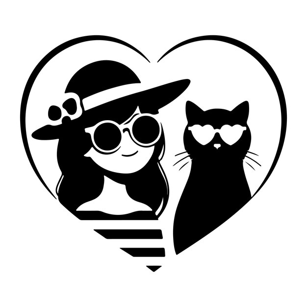 Vector international cat day silhouette vector design