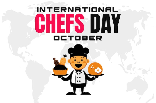 Vector international chefs day background vector culinary celebration and chef appreciation design