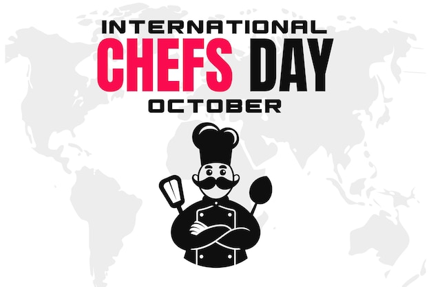 Vector international chefs day background vector culinary celebration and chef appreciation design