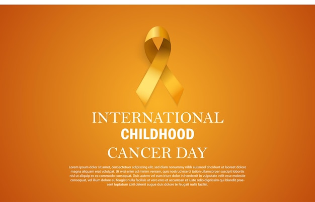 International childhood cancer symbol Background with gold ribbon