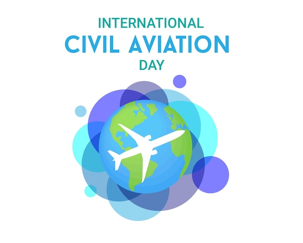 International Civil Aviation Day poster design Poster card banner background design EPS 10