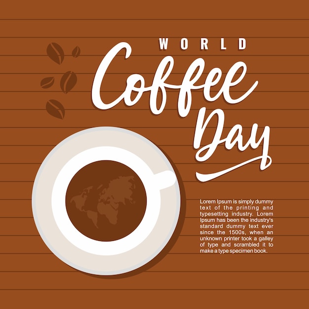 International coffee day banner vector graphic illustration with creative decoration