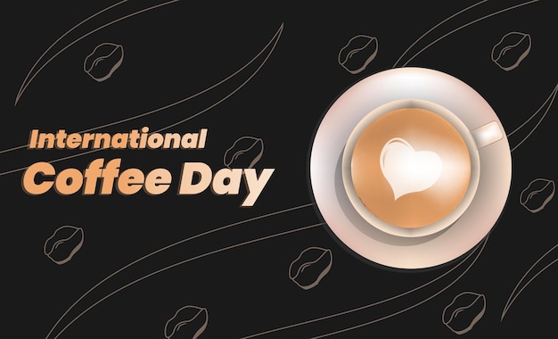 Vector international coffee day banner