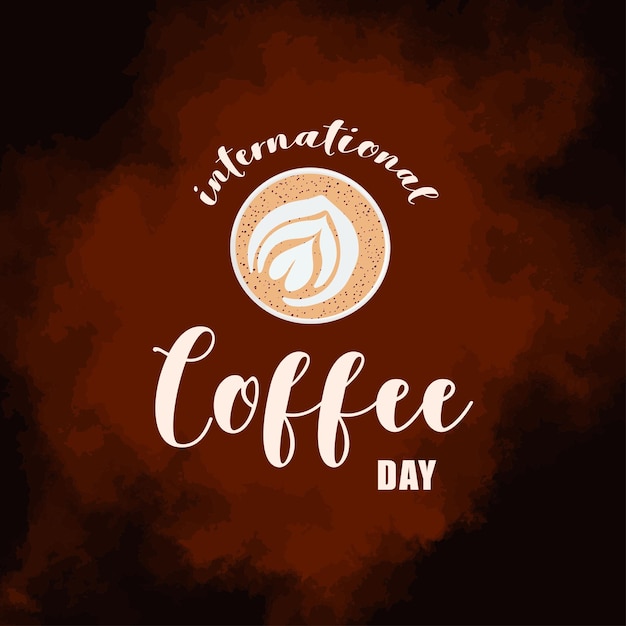 International coffee day black and chocolate colour background social media post